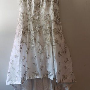 Calvin Klein Women's Metallic High Low Gown Dress